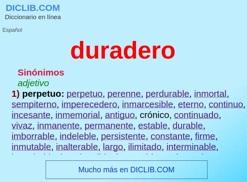 What is duradero - meaning and definition