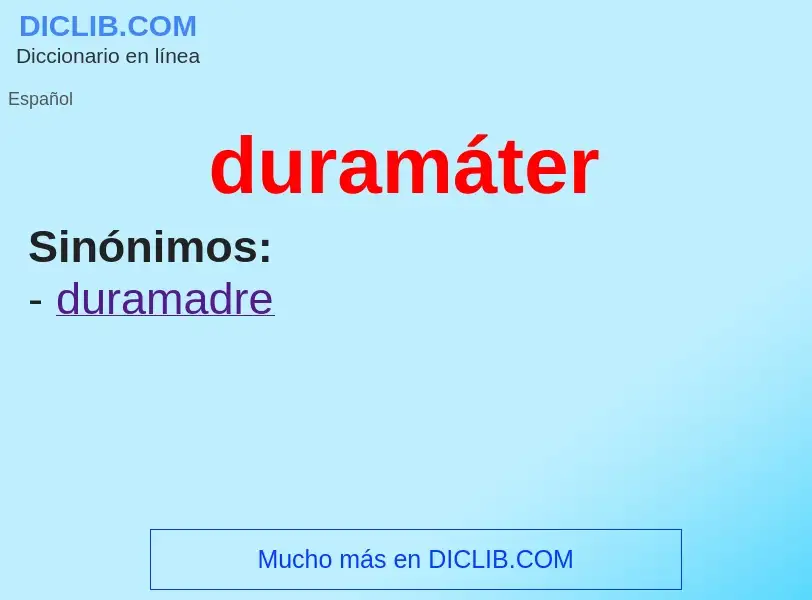 ¿Qué es duramáter? - significado y definición