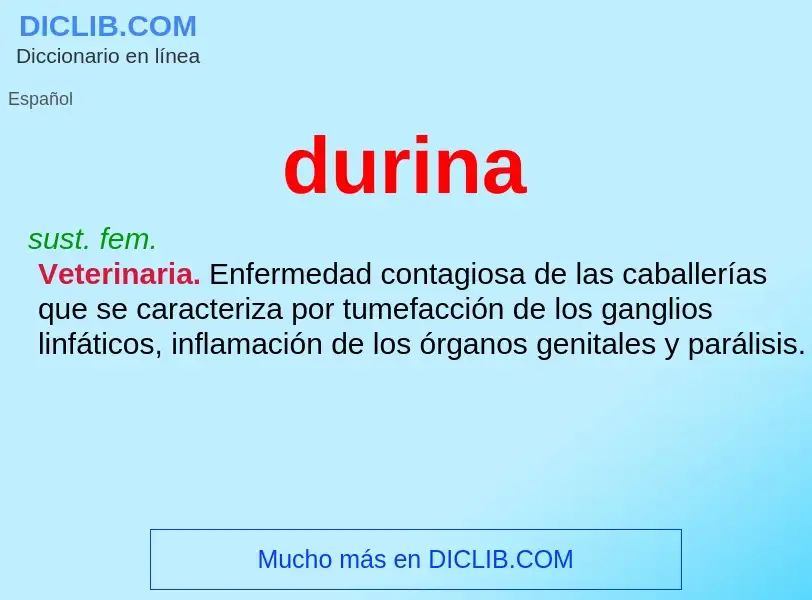 ¿Qué es durina? - significado y definición