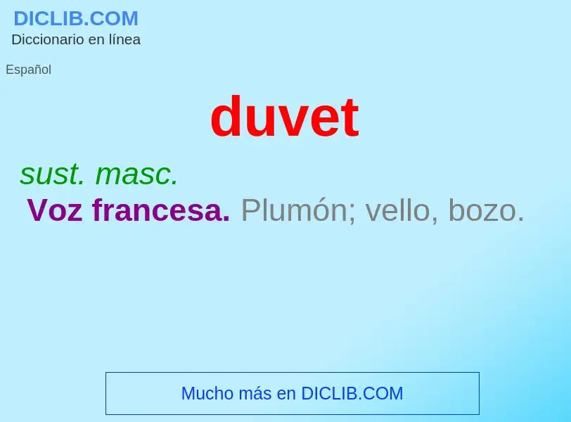 ¿Qué es duvet? - significado y definición