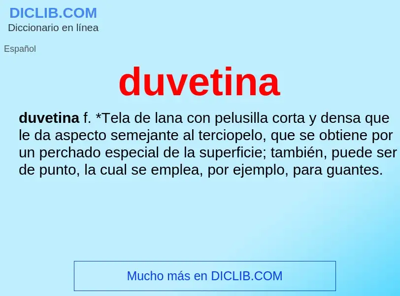 ¿Qué es duvetina? - significado y definición