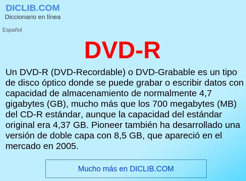 ¿Qué es DVD-R? - significado y definición