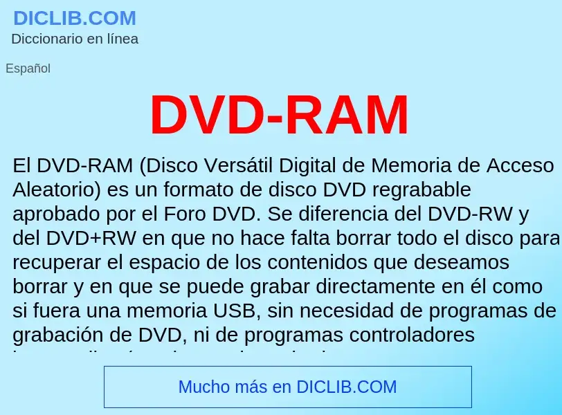 ¿Qué es DVD-RAM? - significado y definición