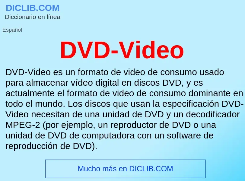 ¿Qué es DVD-Video? - significado y definición