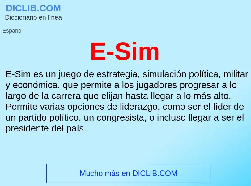 Wat is E-Sim - definition