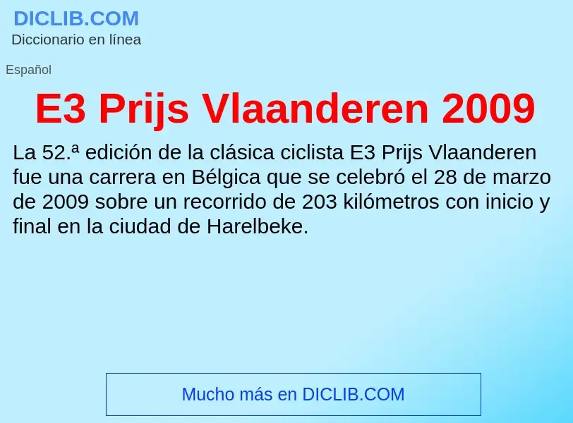 Qu'est-ce que E3 Prijs Vlaanderen 2009 - définition