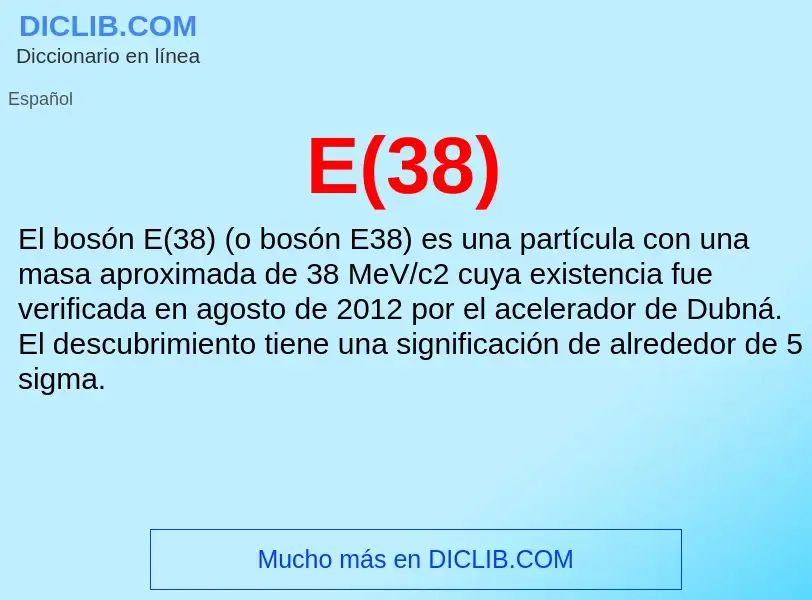 ¿Qué es E(38)? - significado y definición