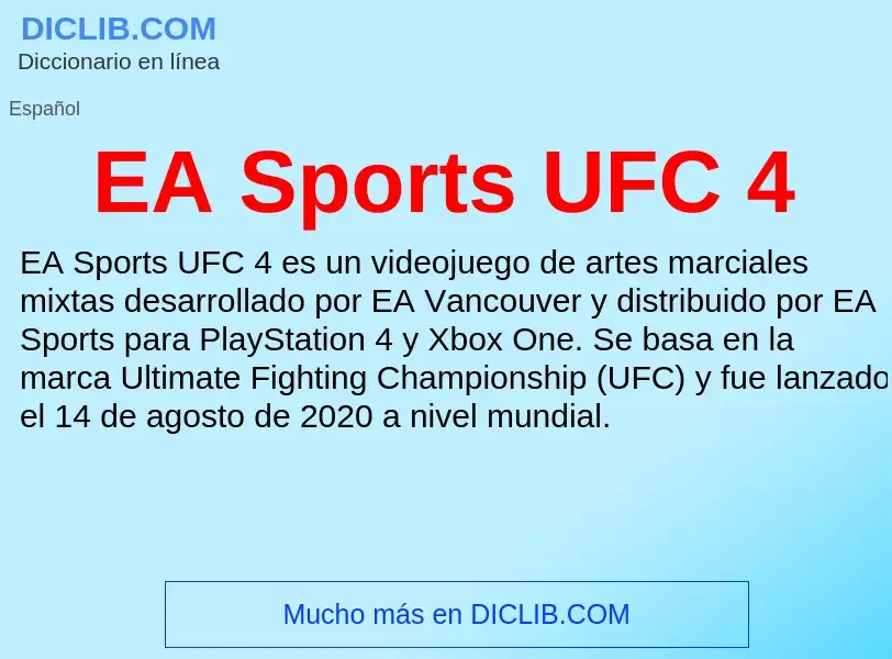 Τι είναι EA Sports UFC 4 - ορισμός