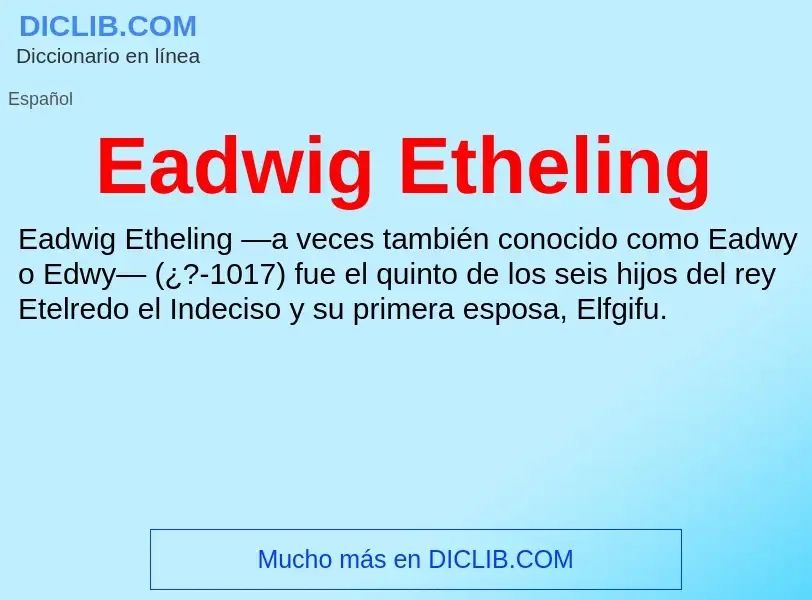 What is Eadwig Etheling - definition