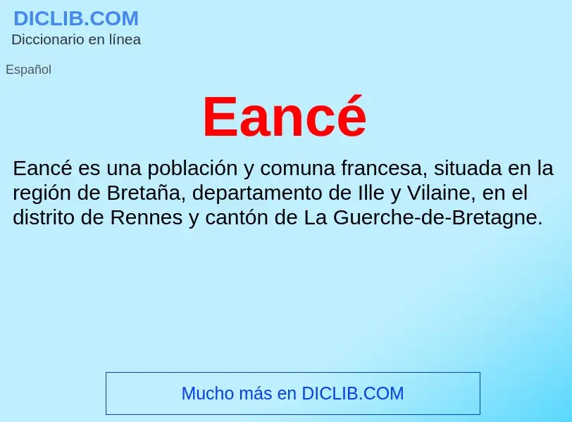 What is Eancé - definition