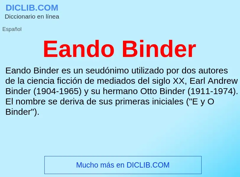 Что такое Eando Binder - определение