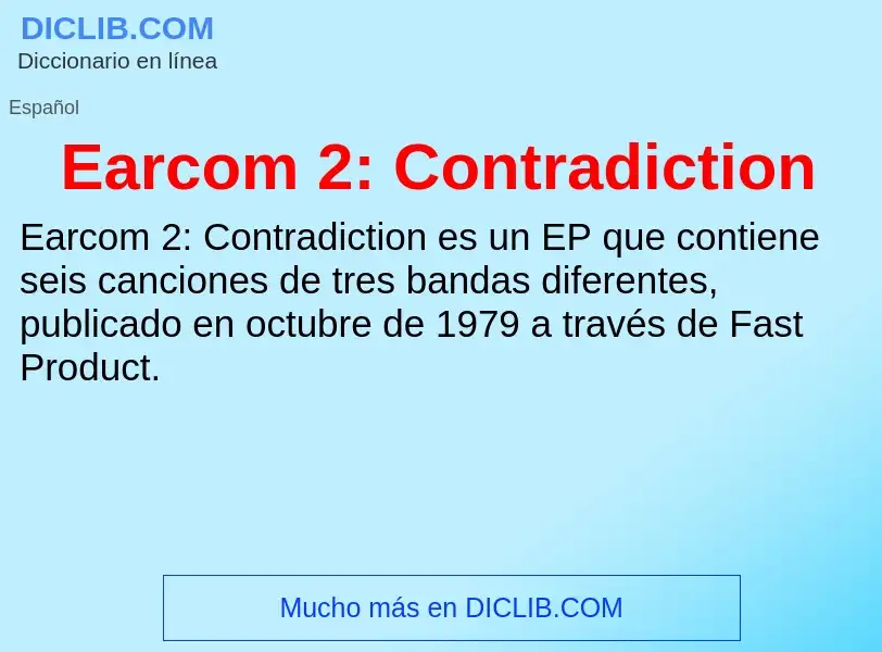 Что такое Earcom 2: Contradiction - определение