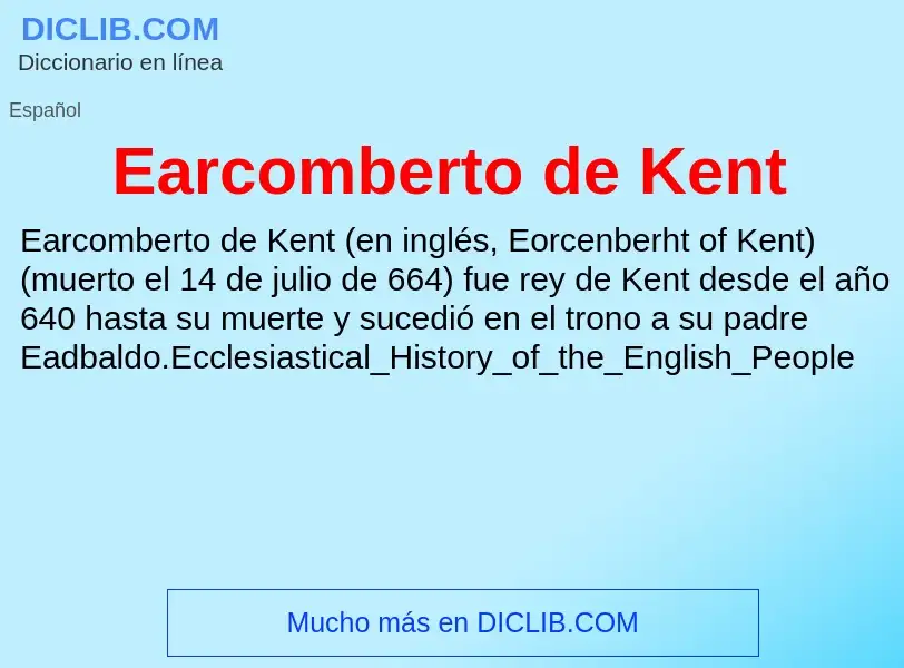 What is Earcomberto de Kent - definition