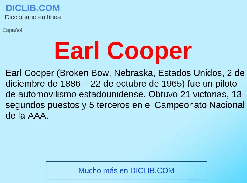 Что такое Earl Cooper - определение