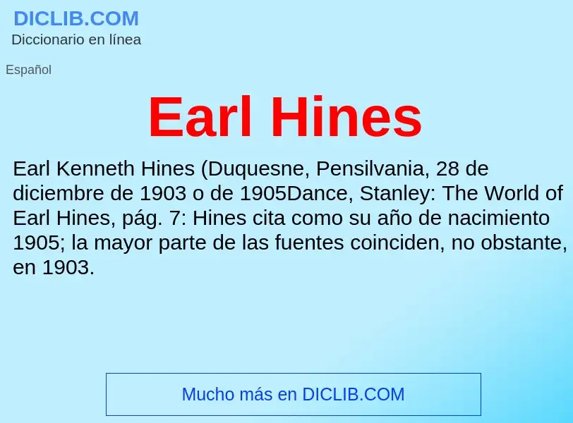 Что такое Earl Hines - определение