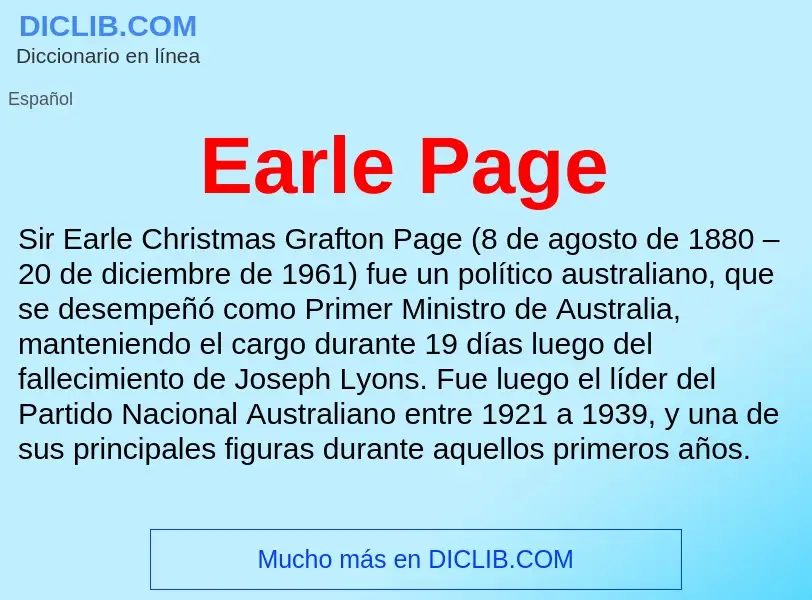 What is Earle Page - definition