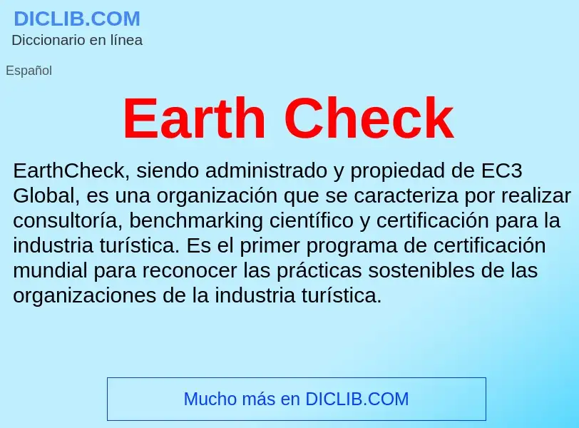 What is Earth Check - definition