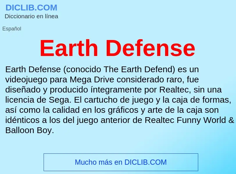 What is Earth Defense - definition