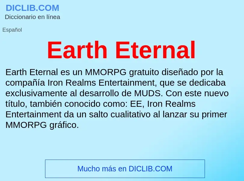 What is Earth Eternal - definition