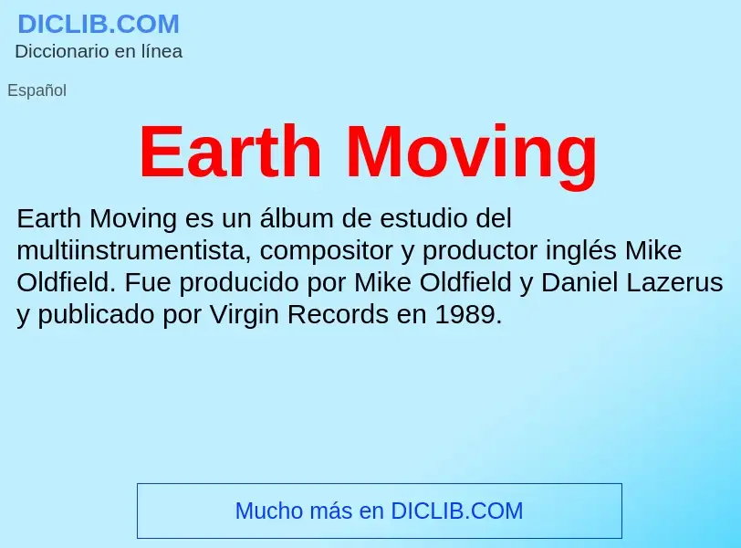 What is Earth Moving - definition