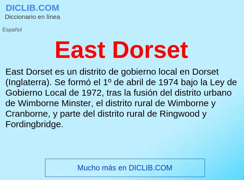 Что такое East Dorset - определение