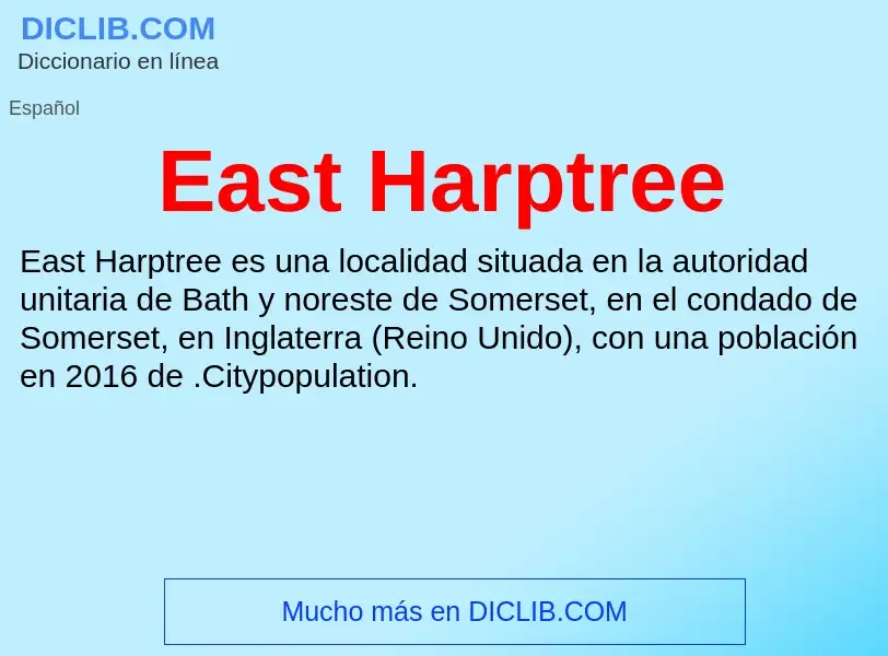 Что такое East Harptree - определение