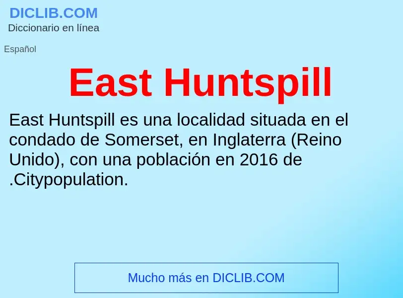 Что такое East Huntspill - определение