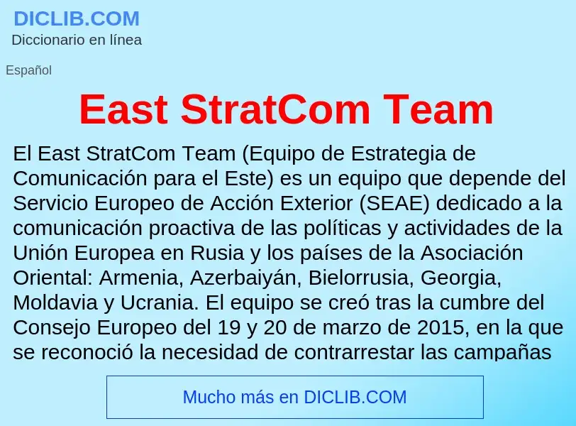 Что такое East StratCom Team - определение