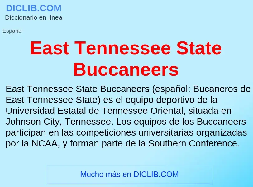 Was ist East Tennessee State Buccaneers - Definition