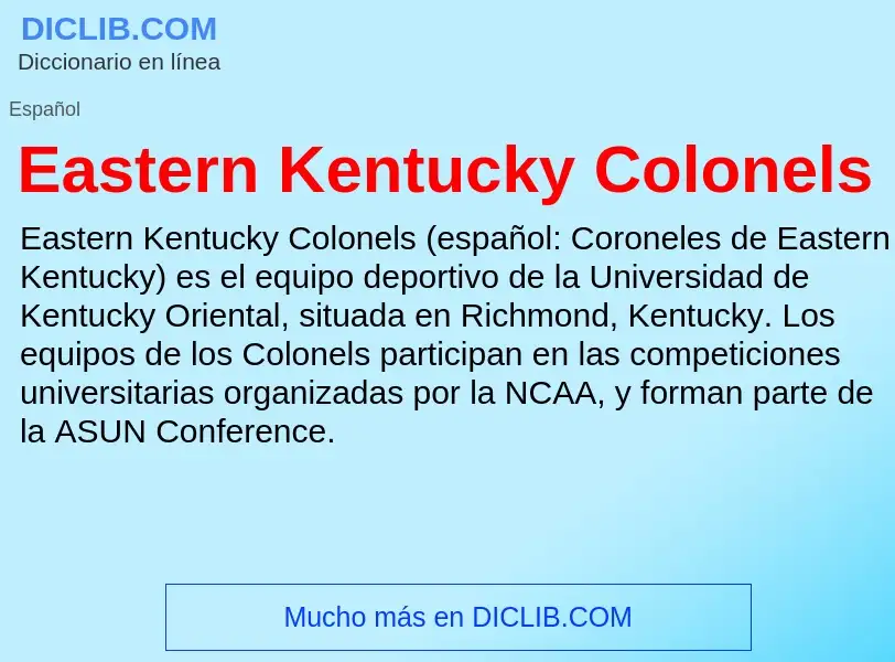 Что такое Eastern Kentucky Colonels - определение