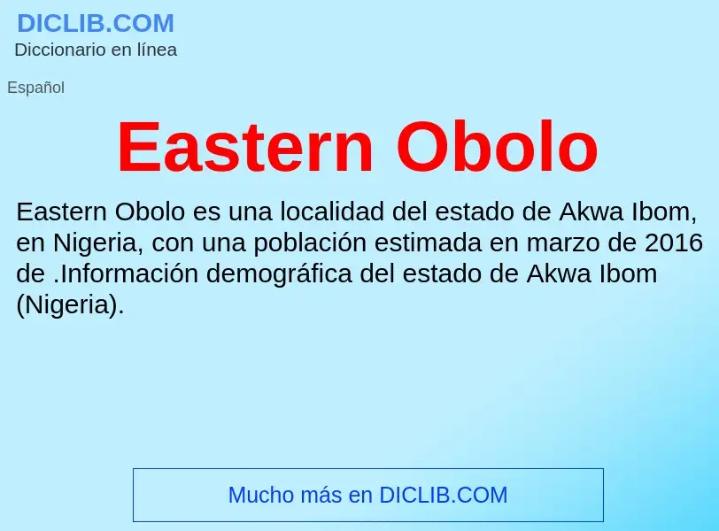 Что такое Eastern Obolo - определение