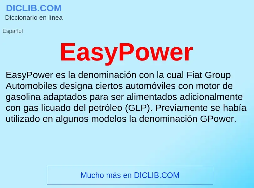 What is EasyPower - meaning and definition