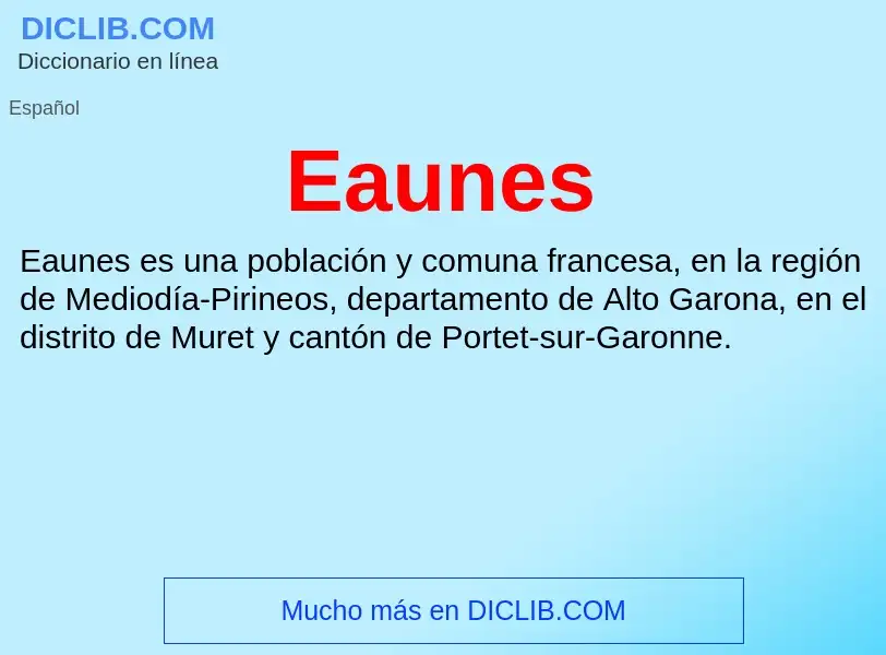 What is Eaunes - definition