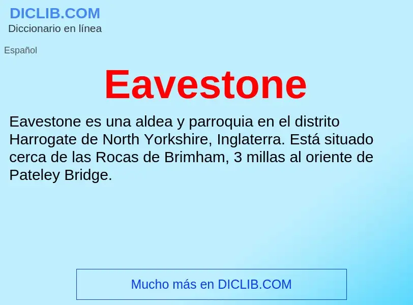 What is Eavestone - meaning and definition