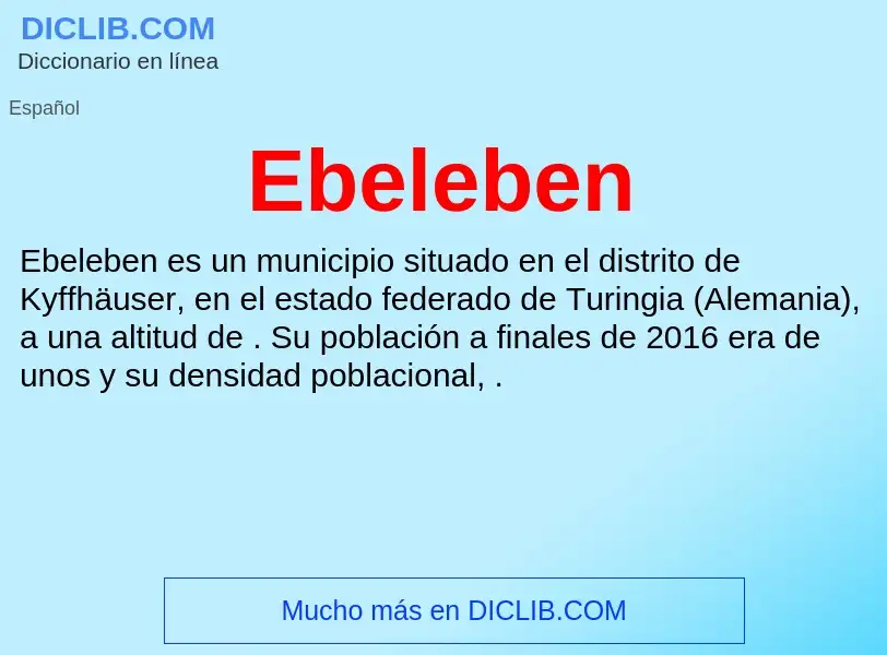 What is Ebeleben - meaning and definition