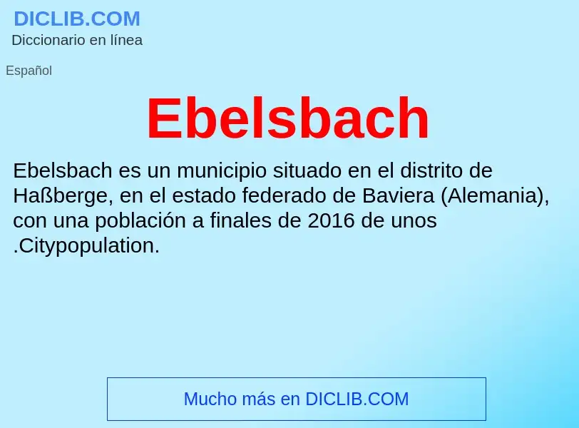 What is Ebelsbach - meaning and definition