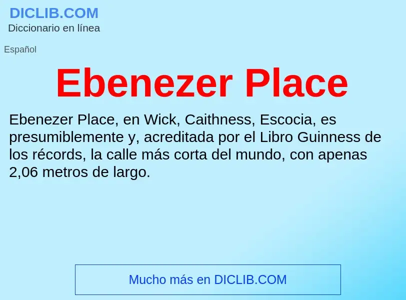 What is Ebenezer Place - meaning and definition