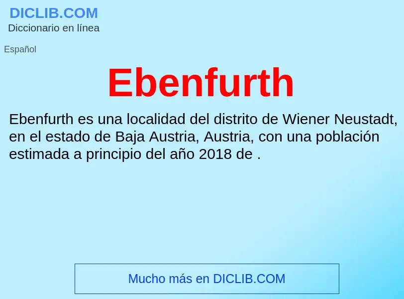 What is Ebenfurth - meaning and definition