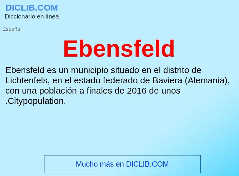 What is Ebensfeld - meaning and definition