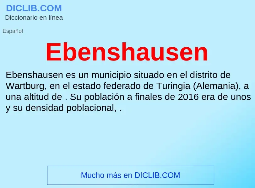 What is Ebenshausen - meaning and definition