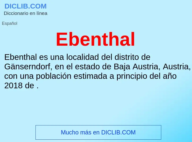 What is Ebenthal - meaning and definition