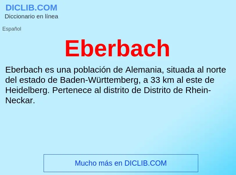 What is Eberbach - meaning and definition