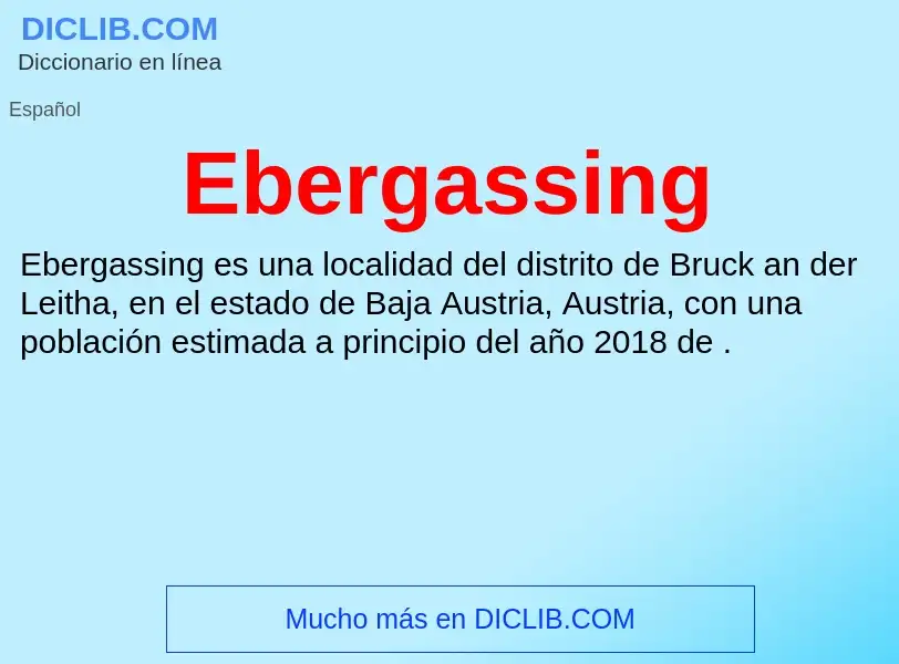 What is Ebergassing - meaning and definition