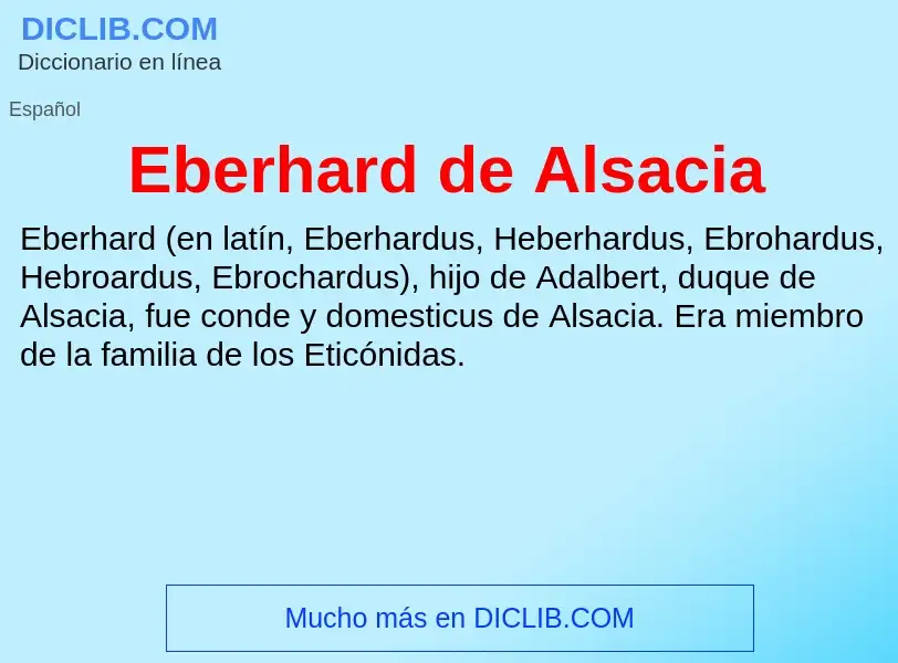 What is Eberhard de Alsacia - meaning and definition