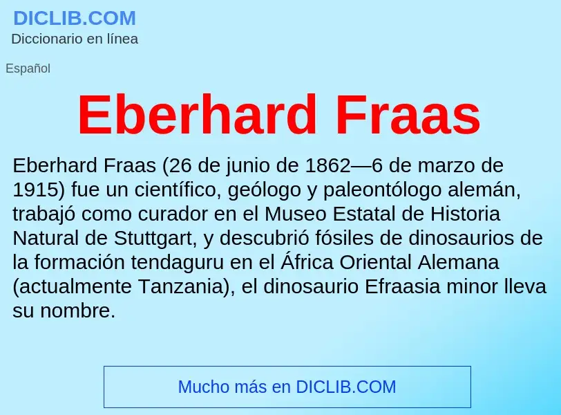 What is Eberhard Fraas - meaning and definition