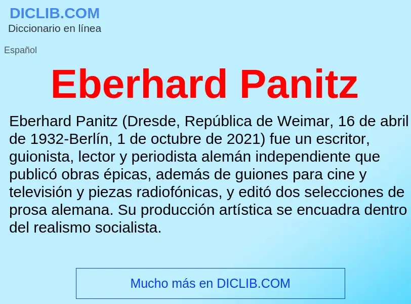 What is Eberhard Panitz - meaning and definition