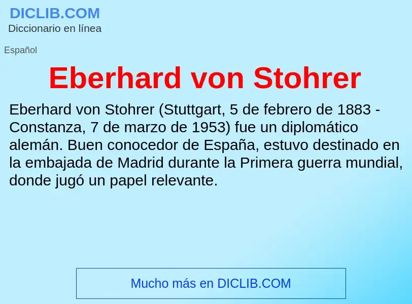 What is Eberhard von Stohrer - meaning and definition