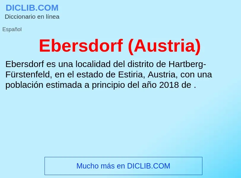 Что такое Ebersdorf (Austria) - определение