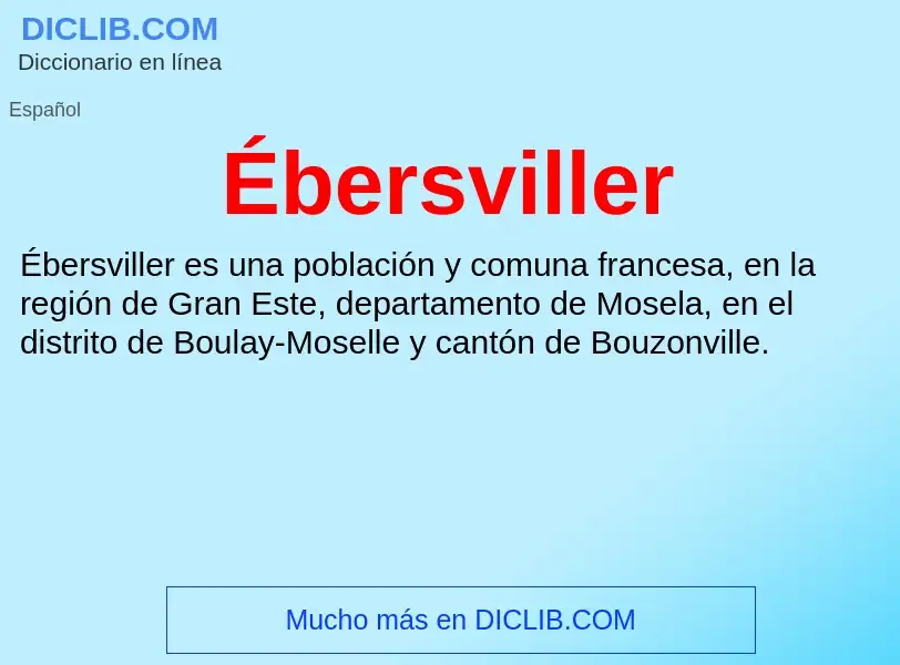 Wat is Ébersviller - definition