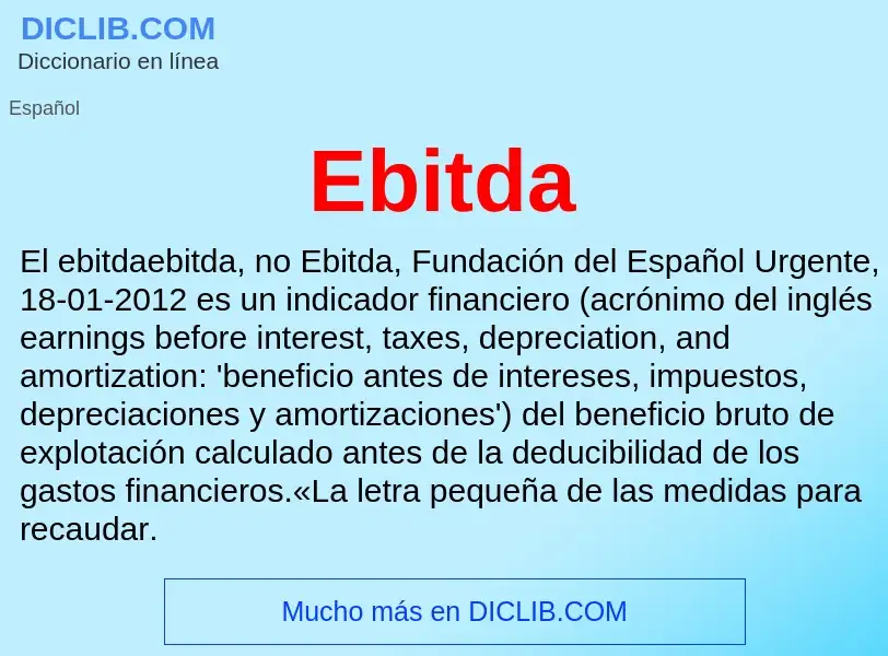 What is Ebitda - meaning and definition